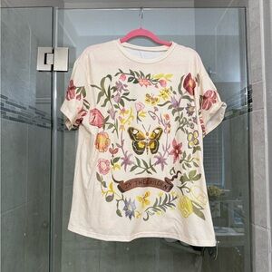 Floral Butterfly Graphic T-Shirt